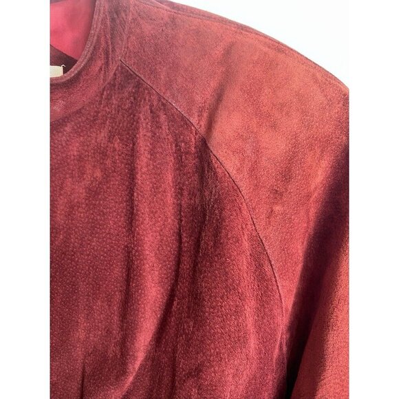 Vintage West Bay Saks Fifth Avenue Leather Bomber Maroon 14 - Picture 10 of 10